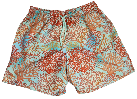 Pantaloneta Baño Silueta Media Con Cintura Ajustable Coral