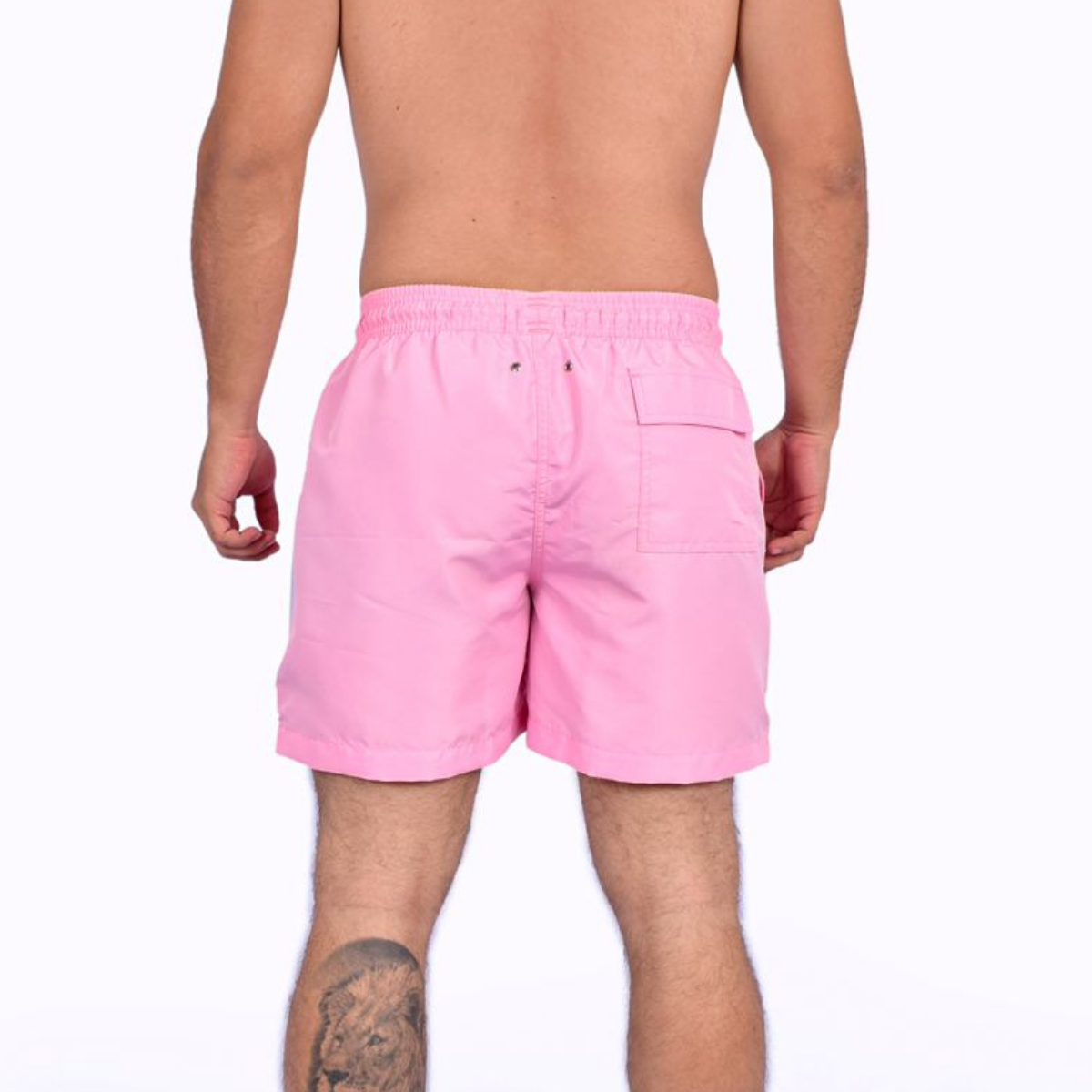 Pantaloneta De Baño Silueta Media Con Cintura Ajustable Rosa